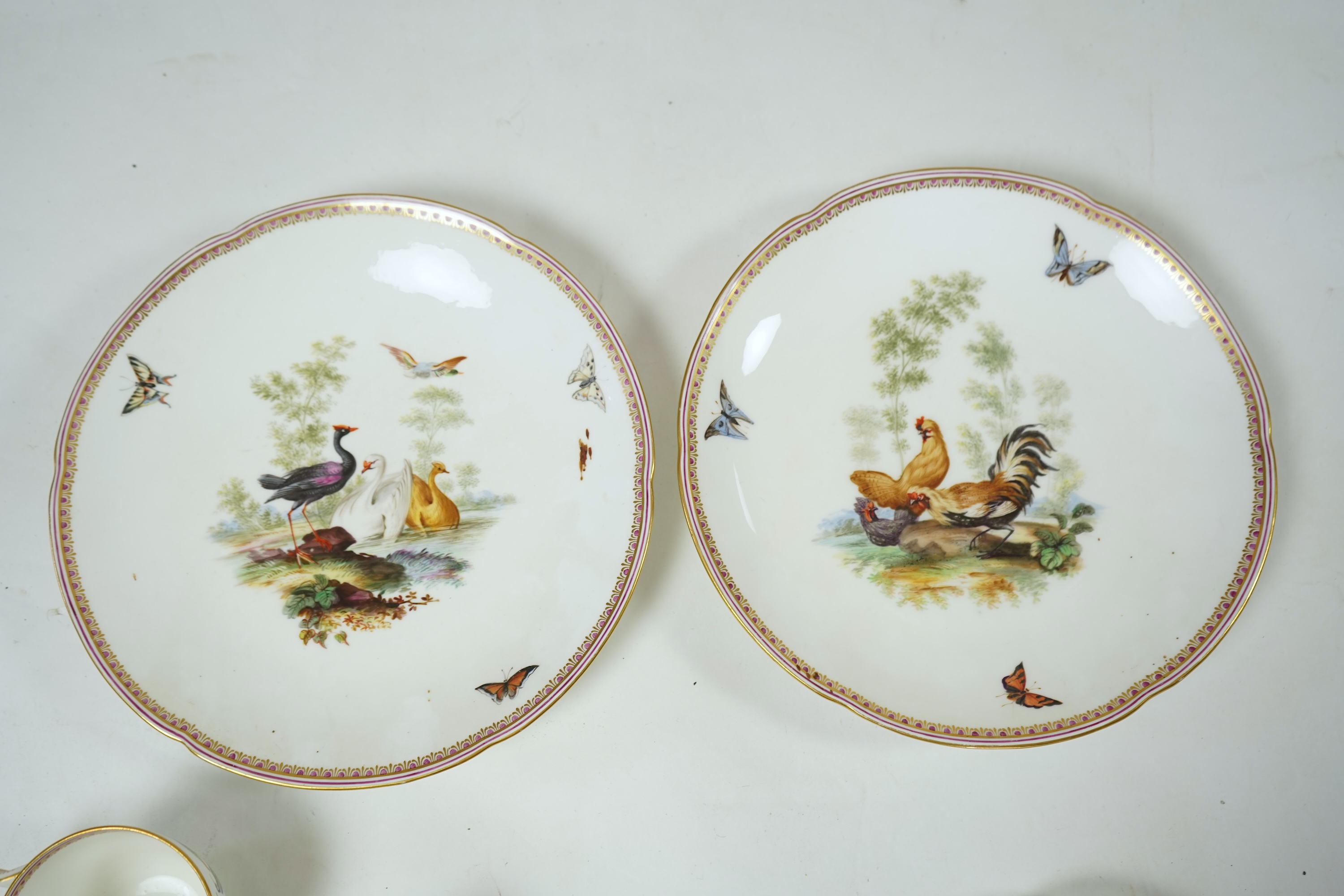 A Coalbrookdale ‘hundred bird’ tea set, mid 19th century, attributed to John Randall
